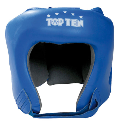 TOP TEN Boxing Head Guard Leather Blue (4068-6) - S - S