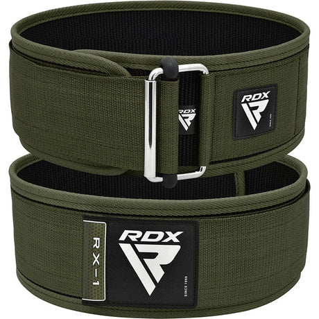 WEIGHT LIFTING STRAP BELT RX1 ARMY GREEN-S - ARMY GREEN,SMALL