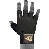 GYM TRAINING GLOVES T2 HALF BROWN PLUS-L - Large