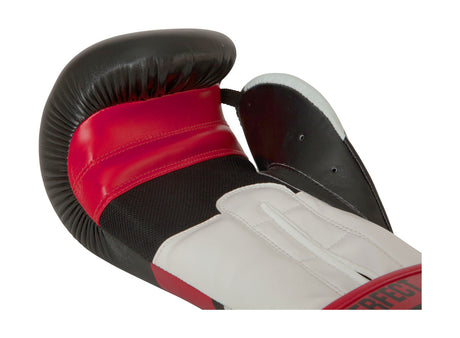 TOP TEN Boxing Gloves "Stripe" Black/Red 10oz & 12oz (2273-94) - 10oz - 10oz