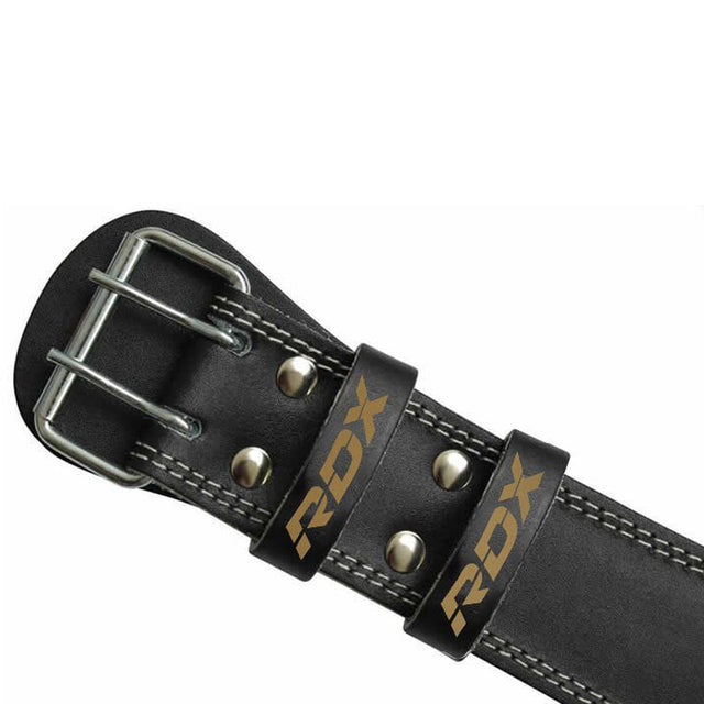 BELT 6" LEATHER BLACK GOLD-S - GOLD,SMALL