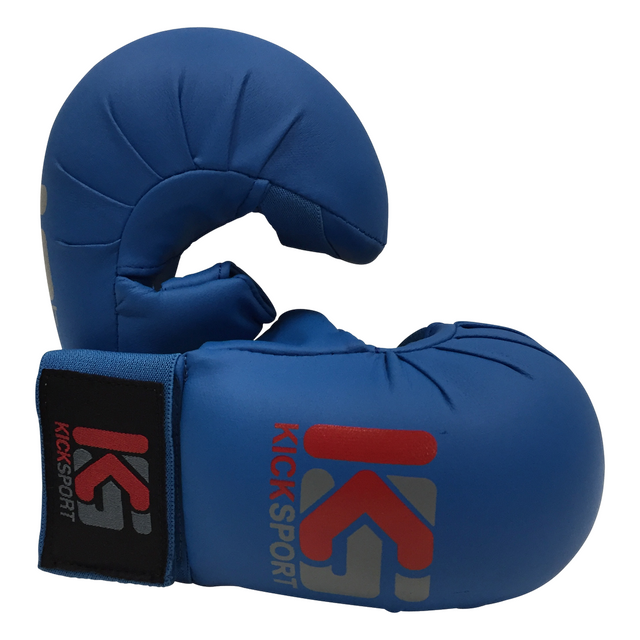 Kicksport Karate Mitts WKF Style With Thumb - Blue (KSKMWT-06) - XS/Child - XS/Child