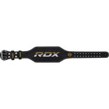 BELT 4" LEATHER BLACK GOLD-XL - BLACK GOLD,XL