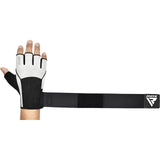 GYM WEIGHT LIFTING GLOVES W3 WHITE WITH EVA PADDING-M - WHITE,MEDIUM