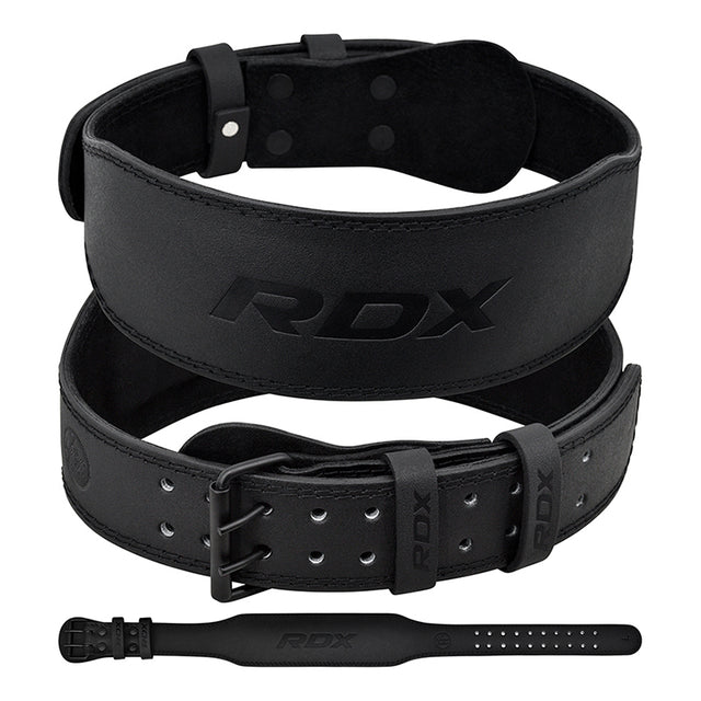 BELT 4" LEATHER FULL BLACK-2XL - BLACK,2XL