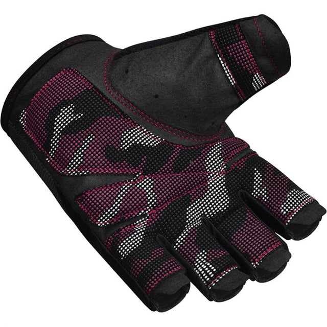 GYM TRAINING GLOVES T2 HALF PINK PLUS-L - Large