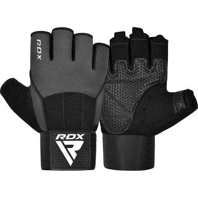 GYM WEIGHT LIFTING GLOVES W3 GREY WITH EVA PADDING-L - GREY,LARGE