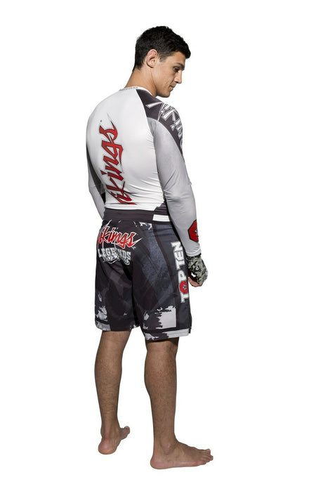 TOP TEN MMA Rash Guard "Vikings" White (14131-1) - S - S