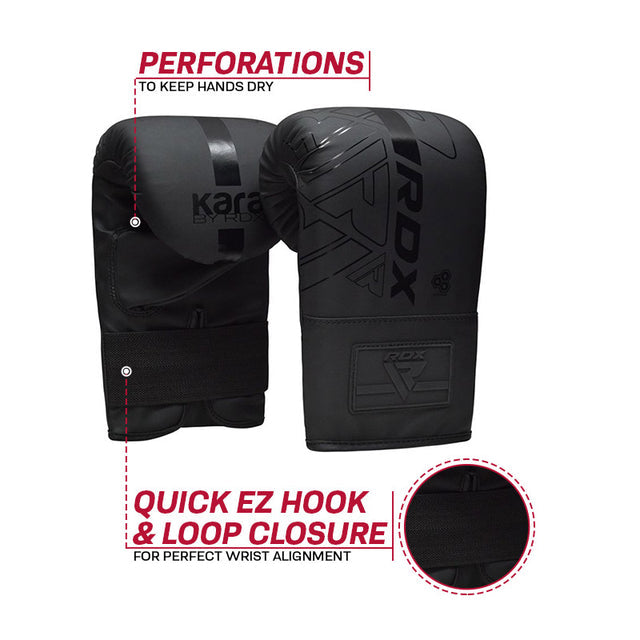 BOXING BAG MITTS F6 MATTE BLACK - BLACK