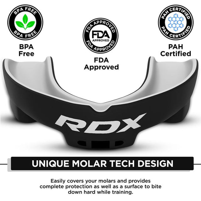 MOUTH GUARD ADULT BLACK/WHITE - BLACK/WHITE,ADULT