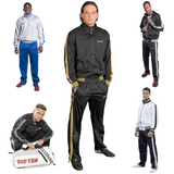 TOP TEN Fitness Tracksuit "STRIPES" 5 Colour Options Adult (7720) - Black/Gold - 160cm/S - Black/Gold,160cm/S