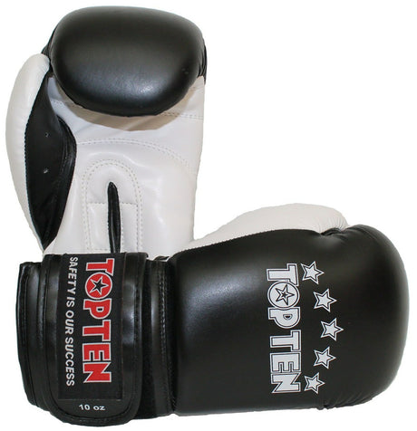 TOP TEN Boxing/Sparring Gloves "NKII" Black (2269-9) - 10oz - 10oz