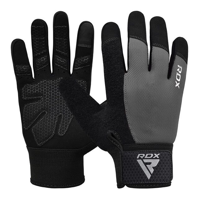 GYM WEIGHT LIFTING GLOVES W1 FULL GRAY PLUS-L - GRAY,LARGE