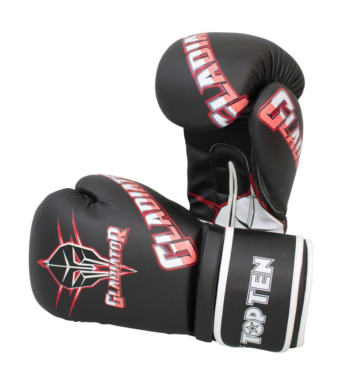 TOP TEN Boxing Gloves "Gladiator" Black/Red (2261-94) - 10oz - 10oz