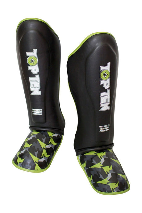 TOP TEN Shin/Instep Protector "Jungle" Back/Green (33191-95) - S - S