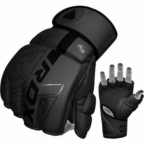 GRAPPLING GLOVES F6 MATTE BLACK-L - LARGE