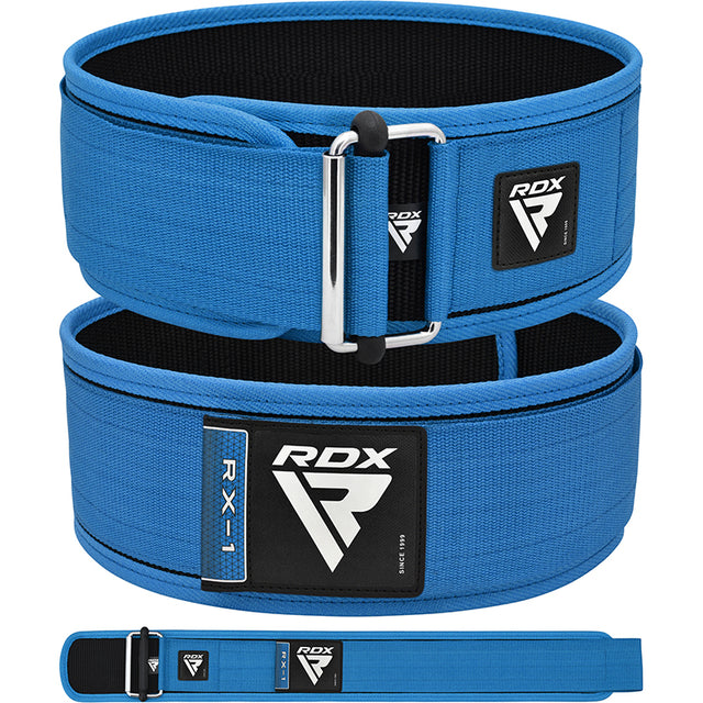 WEIGHT LIFTING STRAP BELT RX1 BLUE-M - BLUE,MEDIUM