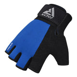 GYM WEIGHT LIFTING GLOVES W1 HALF BLUE PLUS-M - BLUE,MEDIUM