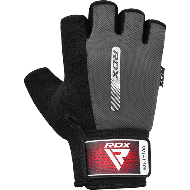 GYM WEIGHT LIFTING GLOVES W1 HALF GRAY-L - GRAY,LARGE