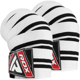 GYM KNEE WRAPS WHITE/BLACK PLUS