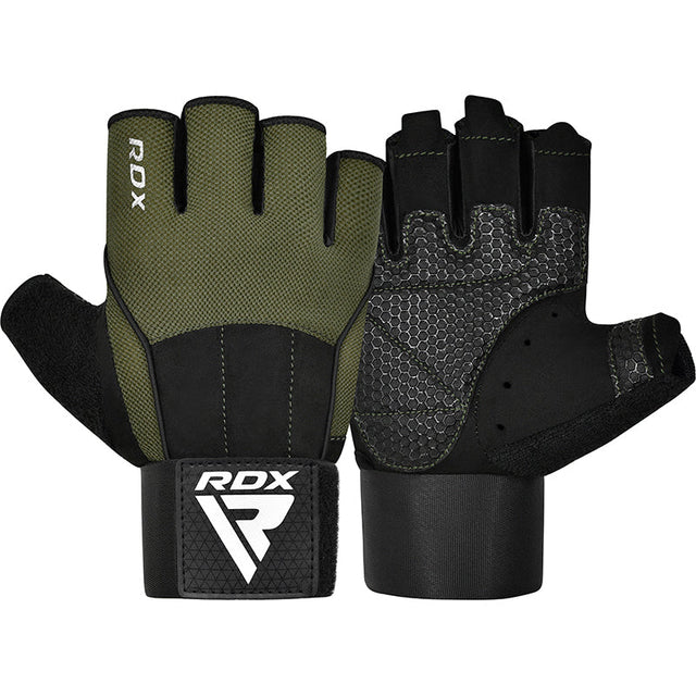 GYM WEIGHT LIFTING GLOVES W3 ARMY GREEN WITH EVA PADDING-XL - ARMY GREEN,XL