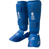 Hayashi 'Kumite' Karate Shin/Instep Guard Training Set Blue / Red (342-46)