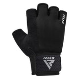 GYM WEIGHT LIFTING GLOVES W1 HALF BLACK PLUS-M - BLACK,MEDIUM