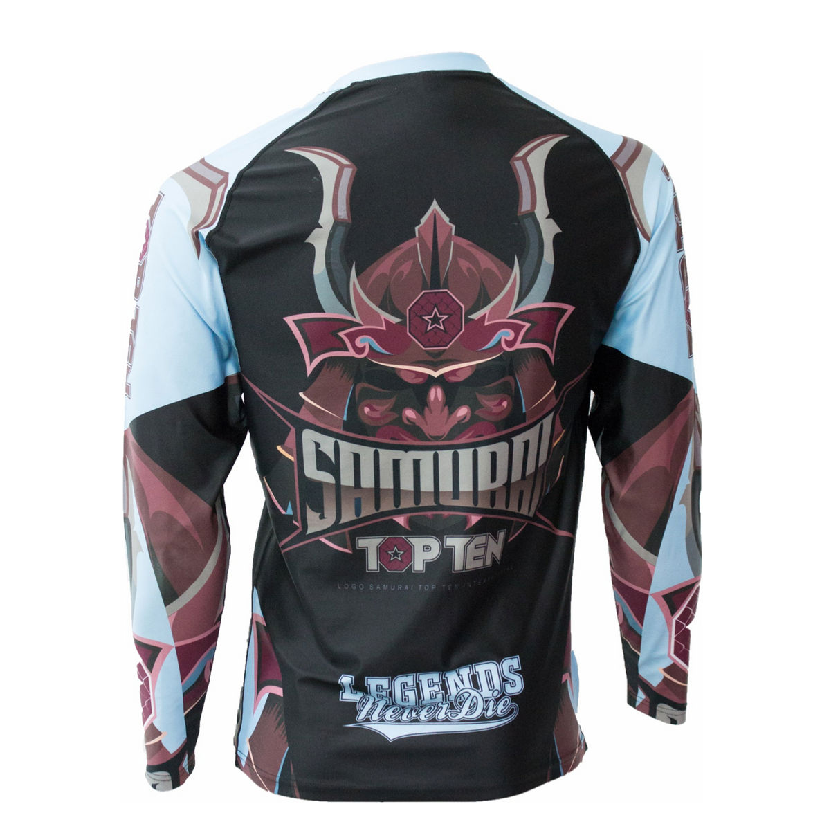 TOP TEN Rash Guard "Samurai" Long sleeve - Black/Blue (14142-96) - Small - Small