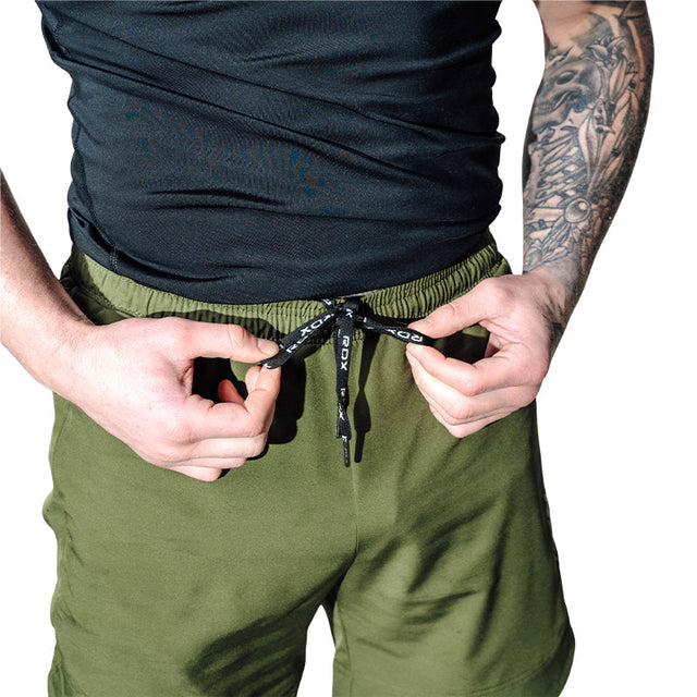 MMA SHORTS T16 ARMY GREEN/BLACK-S - GREEN/BLACK,SMALL