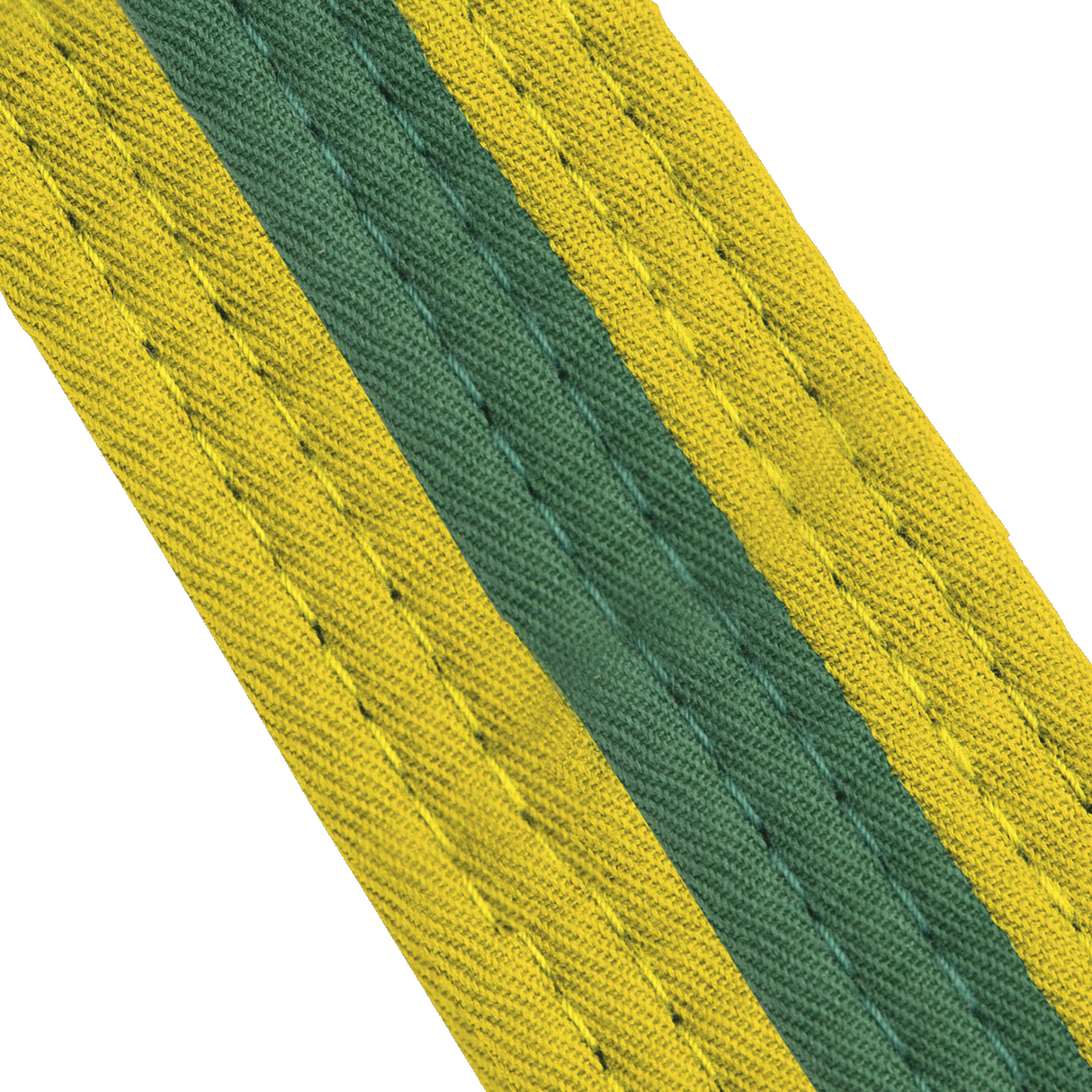 Belts - Coloured Belt With Coloured Stripe Adult - Yellow/Green Stripe,280CM