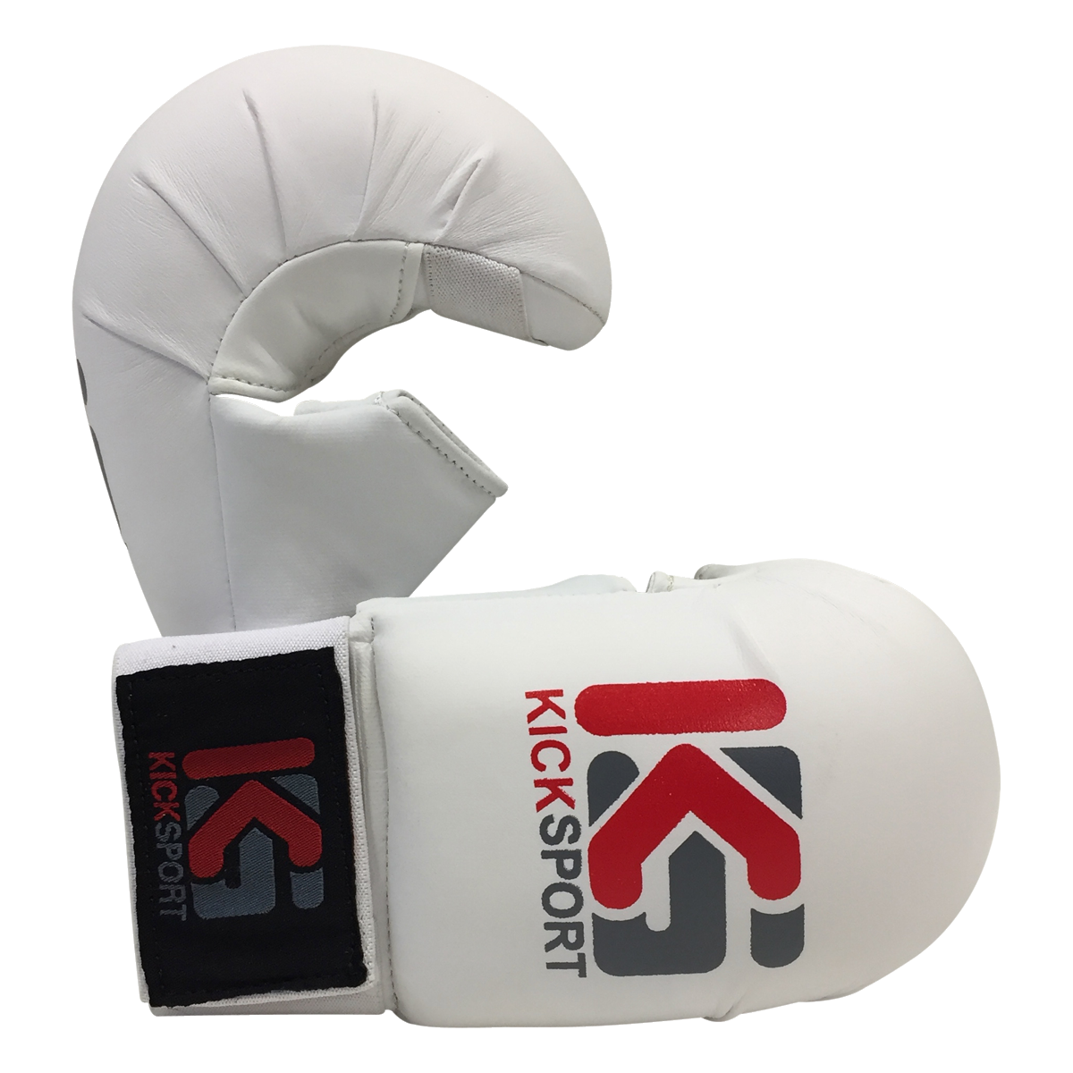 Kicksport Karate Mitts WKF Style - With Thumb - White (KSKMWT-01) - XS/Child - XS/Child